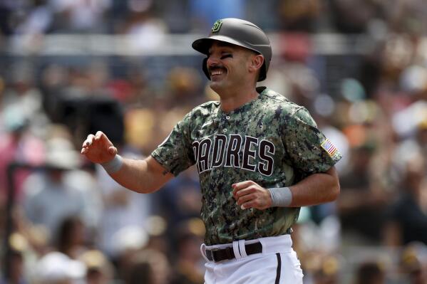 Rougned Odor of the San Diego Padres walks back to the dugout